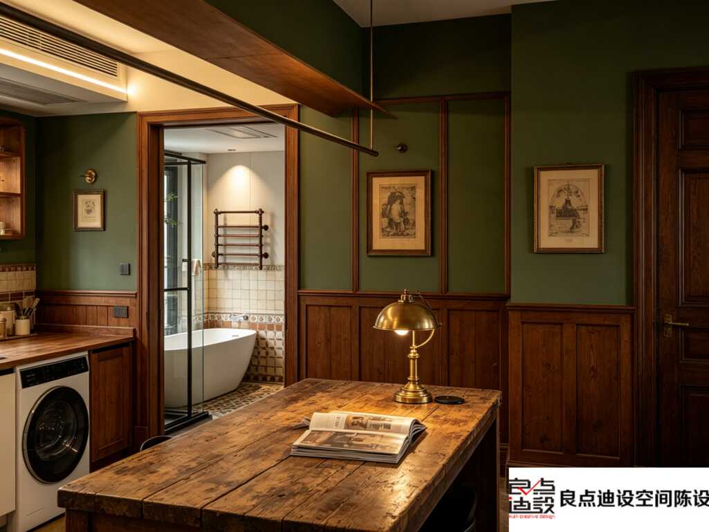 小户型一居室装修设计|美式复古软装设计把30平小窝装出高级感✨